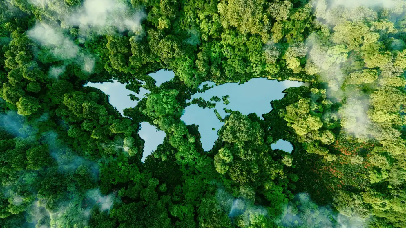 A,Lake,In,The,Shape,Of,The,World’s,Continents,In